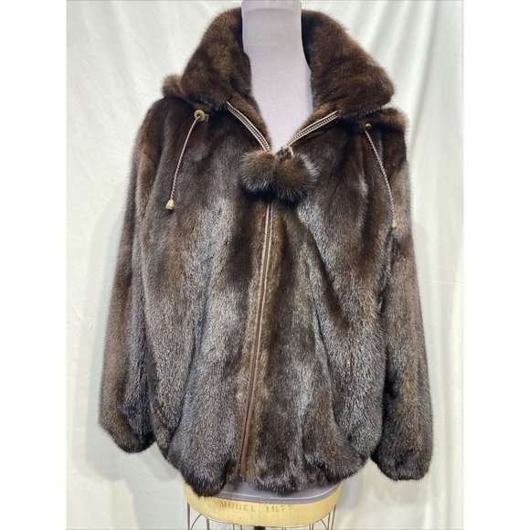 mahogany mink jacket bomber (81132)